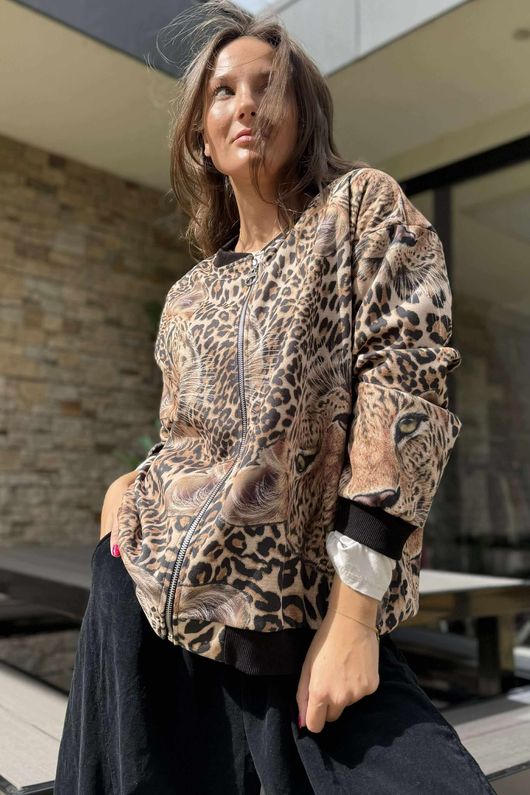 Suko Suedette Bomber Jacket Animal 